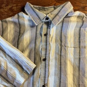 Katin Striped Button-Down Shirt in Blue and Cream